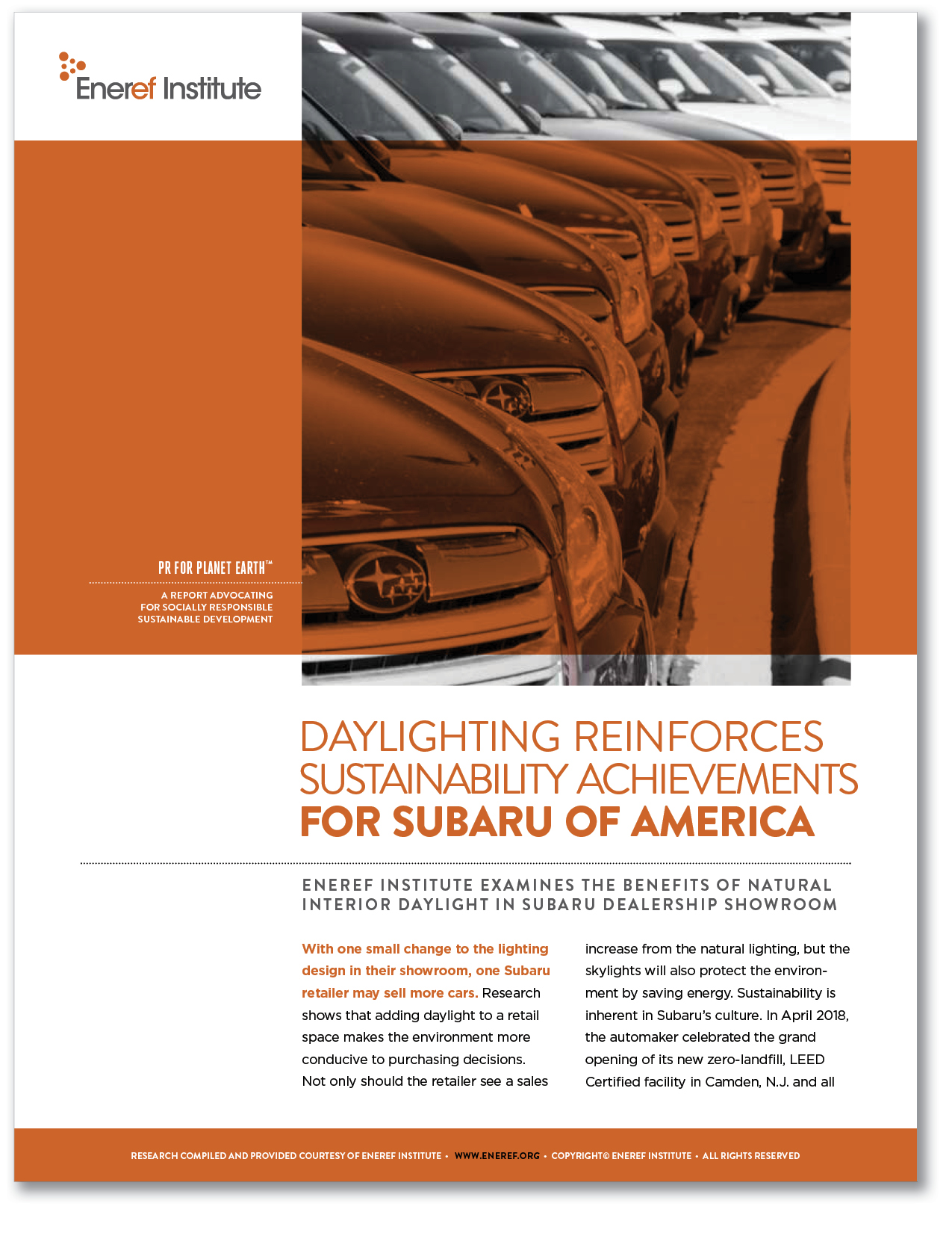 daylighting reinforces sustainability achievements for subaru of